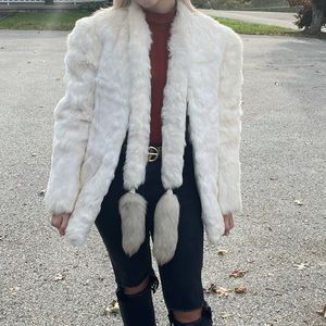 Vintage fox and rabbit fur coat